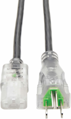 Hospital-Grade Power Cord 3 ft., NEMA 5-15P to C13, 13A, 16 AWG