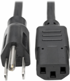 Desktop Computer Power Cable 3 ft, NEMA 5-15P to C13, 10A, 125V, 18 AWG