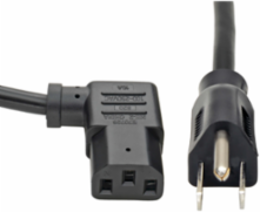 6 ft Computer Power Cord, NEMA 5-15P to Right Angle C13, 10A, 18 AWG, Black