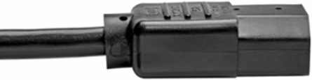 Right-Angle NEMA 5-15P to C13 Power Cord, 15 ft., 10A, 125V, 18 AWG, Black