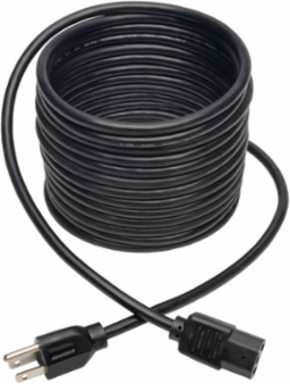 20 ft Desktop Power Cable, NEMA 5-15P to C13, 10A, 125V, 18 AWG, Black