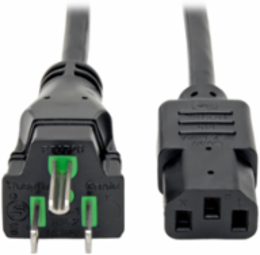 Hospital-Grade Power Cord 25 ft, NEMA 5-15P-HG to C13, 15A, 14 AWG, Black