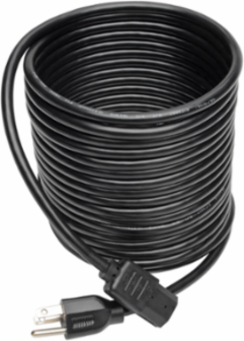 Desktop Computer Power Cable 25 ft, NEMA 5-15P to C13, 18 AWG, 10A, Black