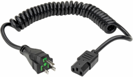 Hospital-Grade Power Cord, NEMA 5-15P to C13, 8 Ft, 10A, 125V, 18 AWG