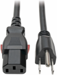 NEMA 5-15P to Locking C13 Power Cord - 1 ft, 18 AWG, 10A, 125V