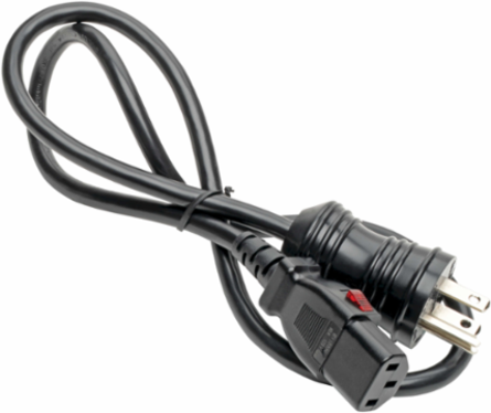Hospital-Grade Power Cord, NEMA 5-15P to Locking IEC C13, 3 ft., 10A, 125V