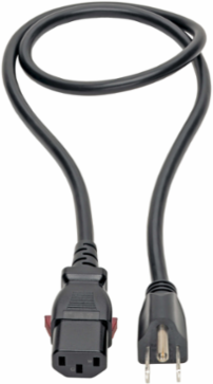 3 ft. NEMA 5-15P to Locking C13 Computer Power Cord, 10A, 125V, 18 AWG