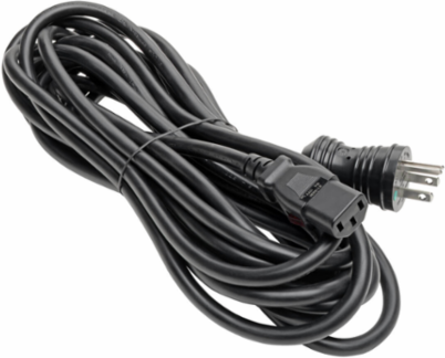 25 ft Hospital-Grade Power Cord, NEMA 5-15P to Locking IEC C13, 14 AWG, 15A