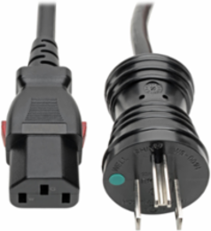 25 ft Hospital-Grade Power Cord, NEMA 5-15P to Locking IEC C13, 14 AWG, 15A