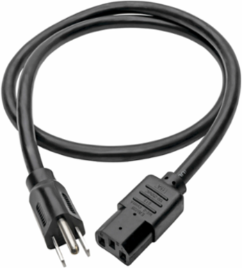 Computer Power Cord 3 ft, NEMA 5-15P to C13, 14 AWG, 15A, 125V, Black
