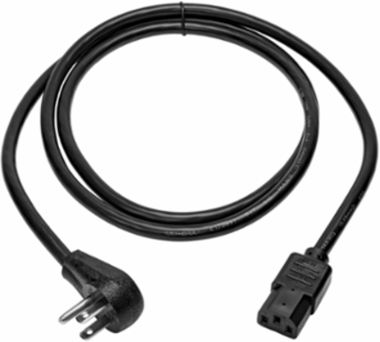 Heavy Duty 6 ft. Right Angle Computer Power Cord, 15A, 14 AWG