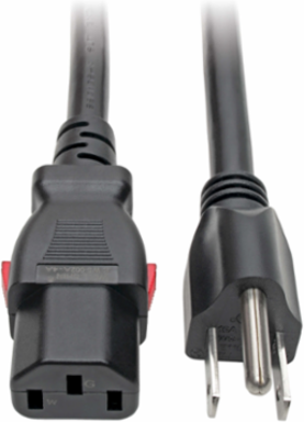 Heavy Duty Power Cord, 6 ft, 15A, 125V, 14 AWG, NEMA 5-15P to Locking C13