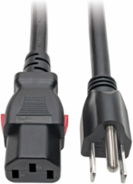 Heavy Duty Power Cord, 6 ft, 15A, 125V, 14 AWG, NEMA 5-15P to Locking C13