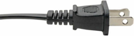 2-Slot Non-Polarized Laptop Power Cord, 6 ft., 10A, 120V, 18 AWG, Black