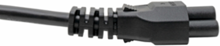 3-Slot Power Cord, NEMA 5-15P to C5, 3 ft., 10A, 125V, 18 AWG, Black