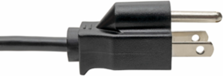 3-Slot Power Cord, NEMA 5-15P to C5, 10A, 125V, 6 ft., 18 AWG, Black