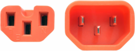 6 ft. Power Cord C14 to C15, Heavy Duty, 15A, 250V, 14 AWG, Orange
