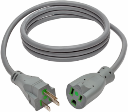 Hospital-Grade Extension Cord 6 ft., 16 AWG, 13A, 125V, Gray
