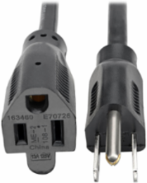 15 Ft Power Extension Cord, NEMA 5-15P to NEMA 5-15R, 13A, 16 AWG, Black