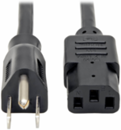 Desktop Computer Power Cord, NEMA 5-15P to C13, 2 ft., 10A, 125V
