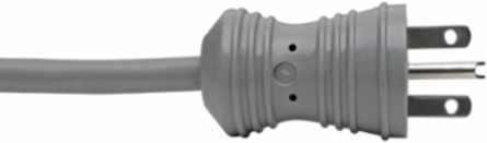 Hospital-Grade Power Cord 14 AWG, 6 ft., NEMA 6-15P to C19, 15A, 250V, Gray