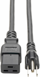 Heavy-Duty Computer Power Cord C19 to NEMA 5-15P, 14 AWG, 15A, 8 ft, Black