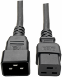 10 ft. C19 to C20 Power Extension Cord, 15A, 250V, 14 AWG, Black