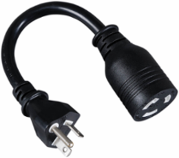 Heavy-Duty Power Cord Adapter NEMA L5-20R to 5-20P, 20A 120V, 12 AWG, 6 Inch
