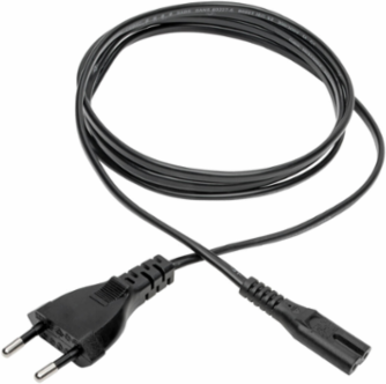 European Power Cord C7 to Schuko 6 ft., 2.5A, 250V, 18 AWG, Black