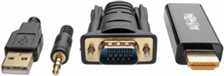 VGA + Audio to HDMI Adapter Cable, 6 ft, 1920 x 1080 @ 60 Hz