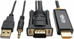 VGA + Audio to HDMI Adapter Cable, 6 ft, 1920 x 1080 @ 60 Hz