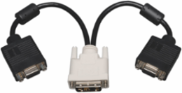 DVI to VGA Y Splitter Adapter Cable, 1 ft, DVI-I Male to 2x VGA Female, 2048x1536 Res