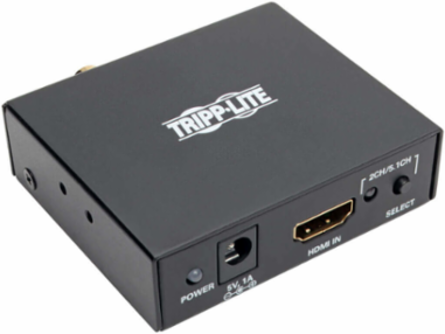 4K HDMI Audio De-Embedder with 5.1 Channel, TOSLINK, RCA, 3.5 mm Output