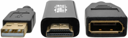 4K HDMI to DisplayPort Active Adapter, 6 Inch, USB Power, 30Hz, HDCP 1.3