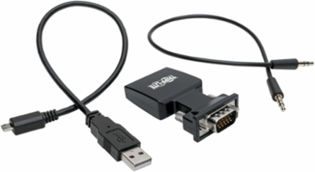 HDMI to VGA Active Adapter with Audio, 1080p, 3-Year Warranty