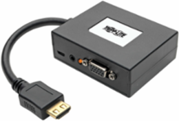 HDMI to VGA and Audio Adapter, 6 Inch, Black, Dual 3.5mm Audio Output