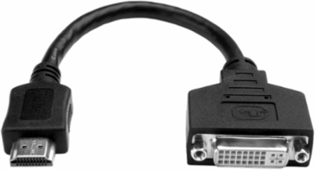 HDMI Male to DVI Female Adapter Cable, 8 Inch, Gold-Plated Connectors