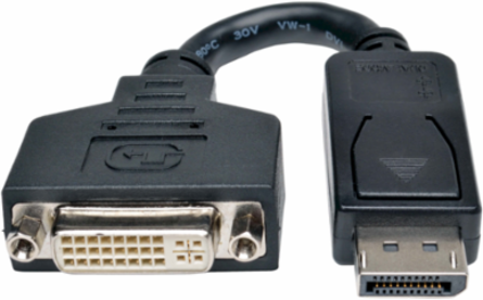 DisplayPort to DVI Adapter, Converter DP-M to DVI-I-F, 6 Inch