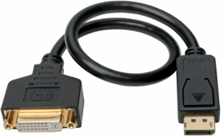 DisplayPort to DVI Video Converter, 1 ft., 1080p, Black