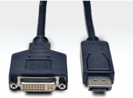 DisplayPort to DVI Adapter 3 ft, DVI-I Female, 1920 x 1200 Resolution