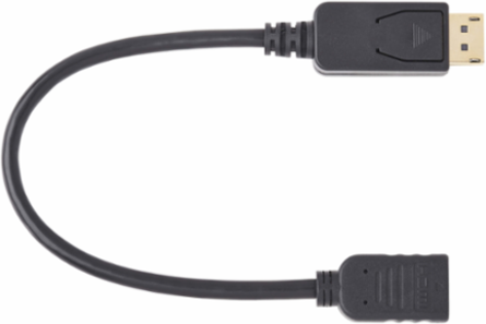 DisplayPort to HDMI Adapter, 1 ft, 1080p, HDCP, Black