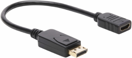DisplayPort to HDMI Adapter, 1 ft, 1080p, HDCP, Black