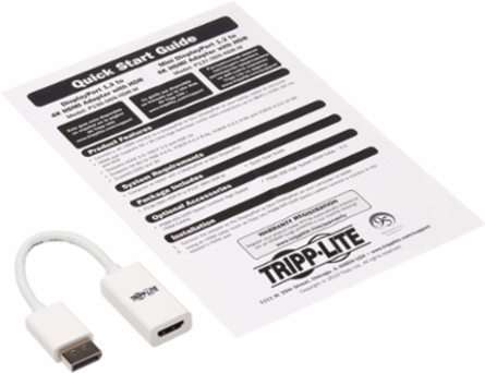 DisplayPort to HDMI Adapter, 4K @ 60Hz, 6 Inch, Active with HDR