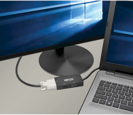 DisplayPort to HDMI/DVI/VGA Converter Adapter, 4K 60 Hz, 6 Inch Cable