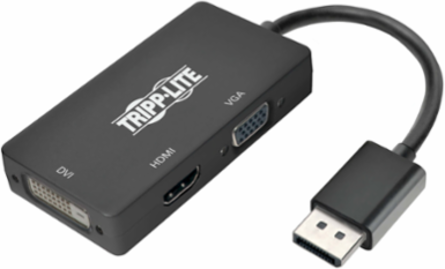DisplayPort to HDMI/DVI/VGA Converter Adapter, 4K 60 Hz, 6 Inch Cable