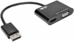 DisplayPort to VGA/HDMI All-in-One Converter Adapter, 6 Inch, 4K 30 Hz