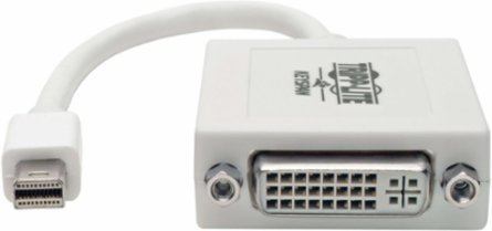 Mini DisplayPort to DVI Adapter, 6 Inch, DVI-I Female Connector, 1080p Support