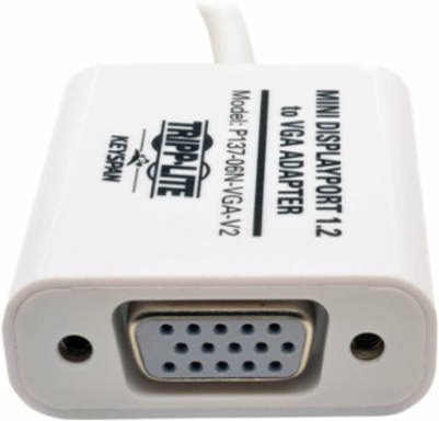Mini DisplayPort to VGA Active Adapter, 6 Inch, White, DP1.2