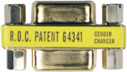 Compact Gold DB9 Female to Female Gender Changer, Low Profile (< 1 Inch)