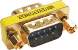DB9 Male to Male Compact Gender Changer, Gold Plated, < 1 Inch